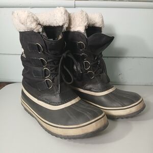 Sorel Black Waterproof and Insulated Winter Boots